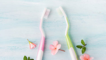 toothbrushes and flowers