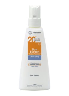 frezyderm sun screen clear spray product