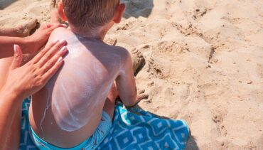 little boy sunscreen
