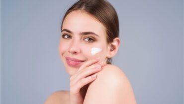 pretty woman with cream