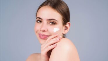 pretty woman with cream