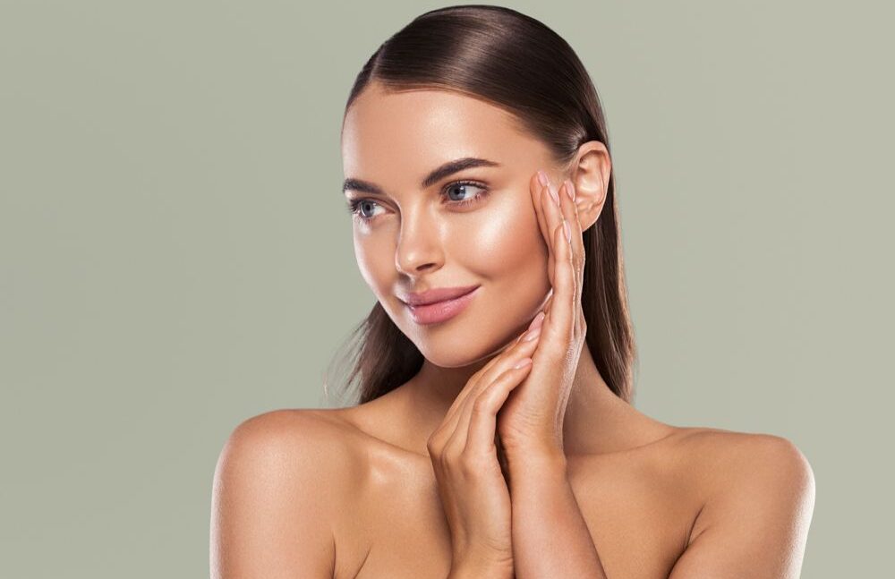 young woman with healthy bright skin