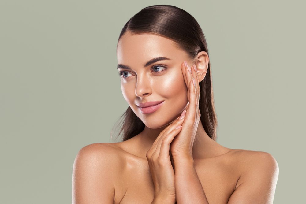 young woman with healthy bright skin