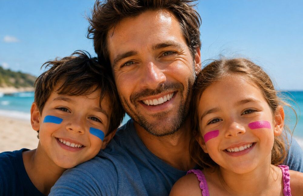 Family on the beach