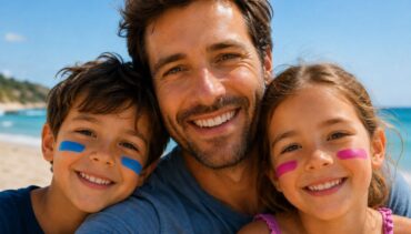 Family on the beach